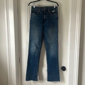 Zara boot cut blue Jean with light distressing